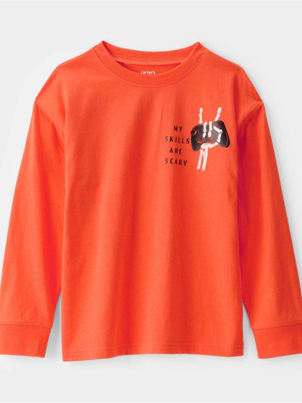 Kid Halloween Video Game Long-Sleeve Graphic Tee - Orange 5t